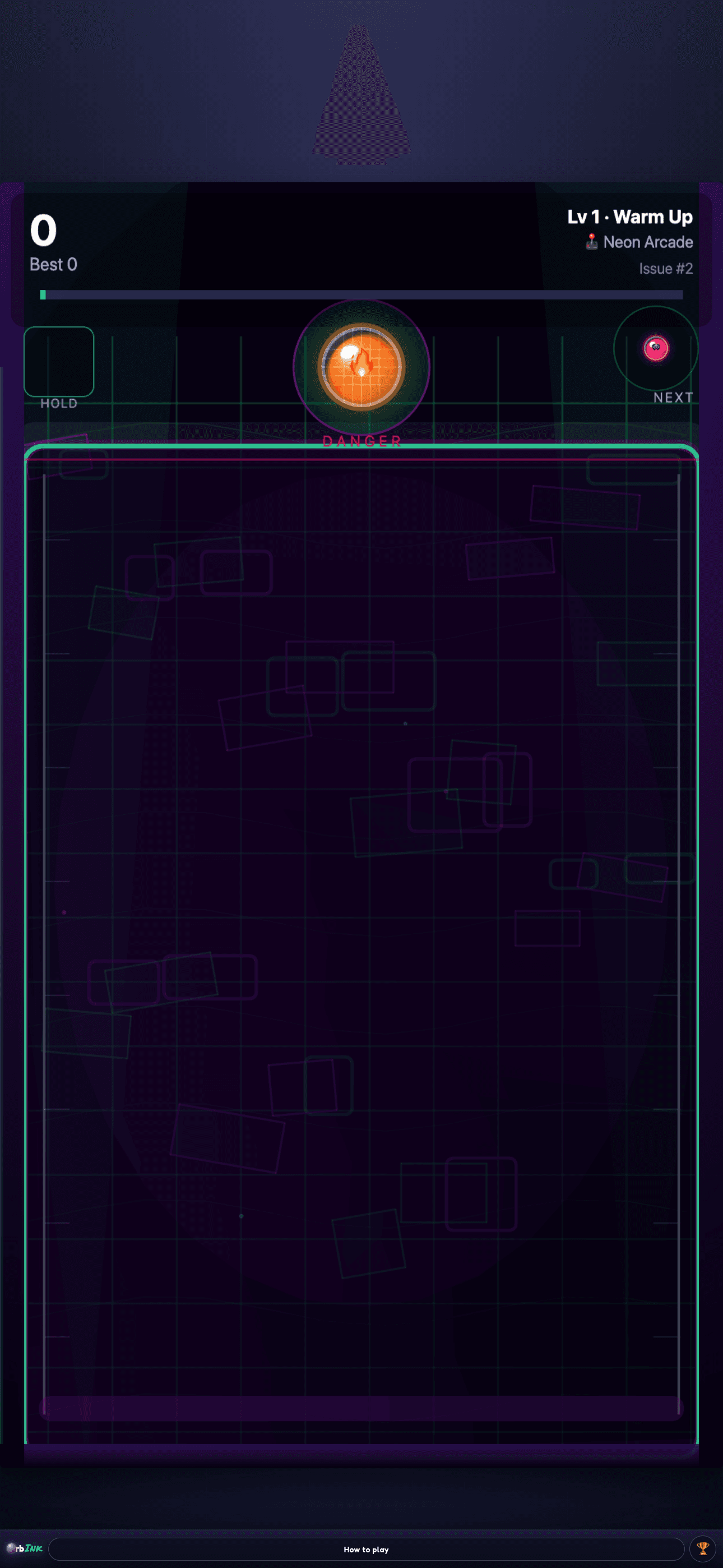 Orb Ink gameplay with HUD and empty jar